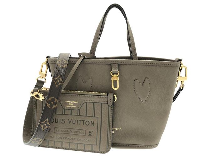 Louis Vuitton Monogram Neverfull Inside Out BB Handbag Brown