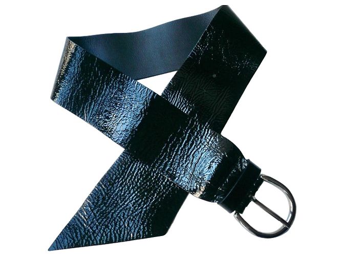 Isabel Marant schwarzer Leder-Vinyl-Gürtel