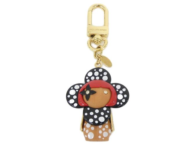 Portachiavi Louis Vuitton Vivienne Infinity Dot Nero Bianco D'oro