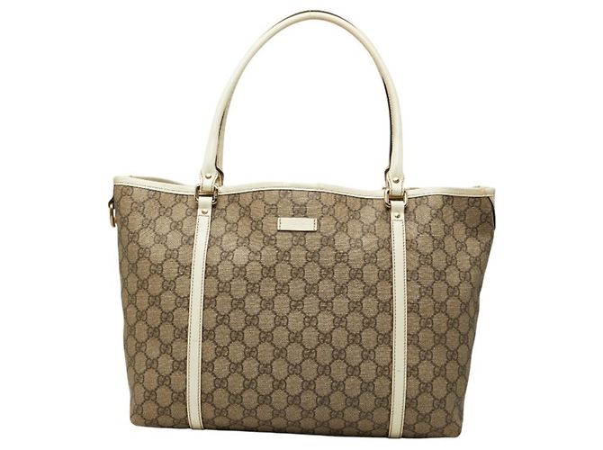 Gucci GG Supreme Tote Bag Weiß Beige