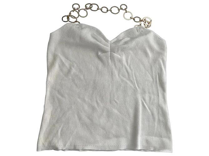 Autre Marque Musier Paris Top Halter Blanco de Canalé