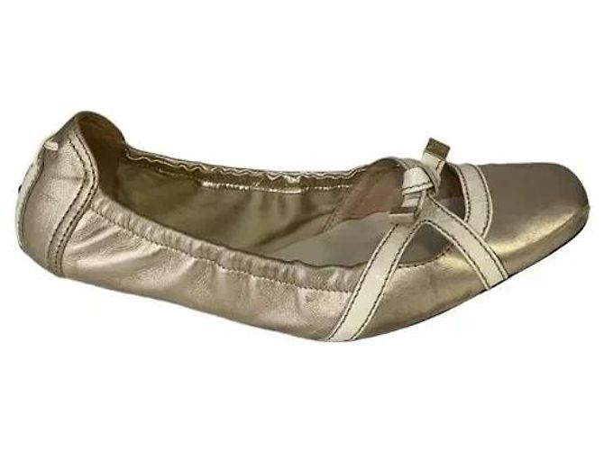 Sapatilhas de couro dourado TOD'S
