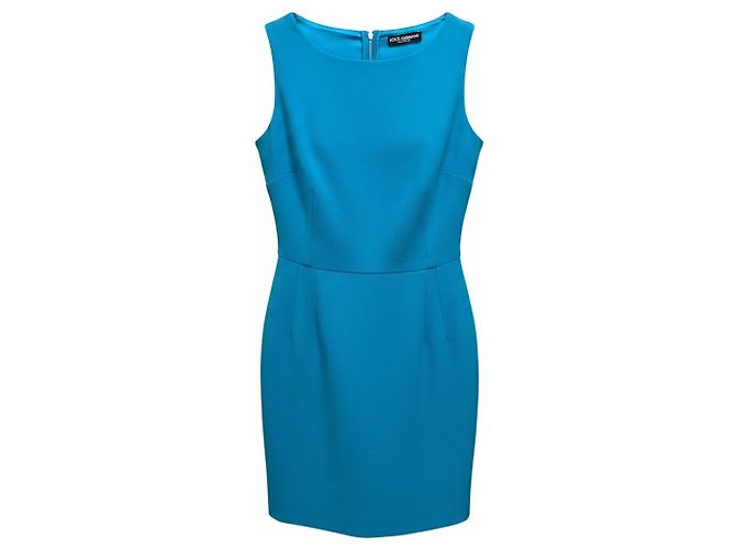 Vestido de cocktail mini sem mangas turquesa Dolce & Gabbana Azul