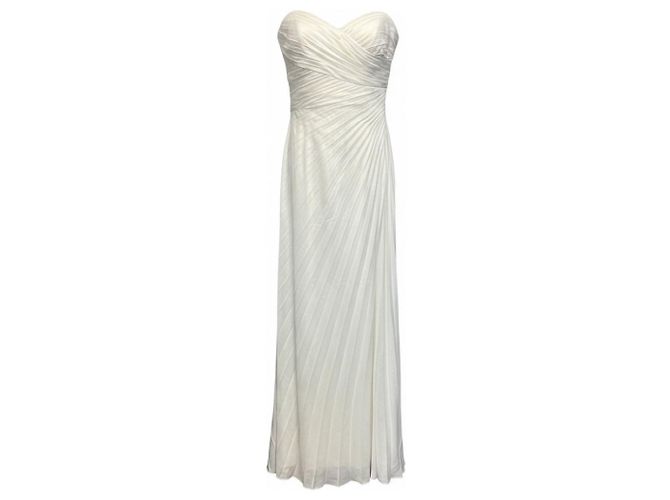 A.L.C. Weißes Bianca Trägerloses Plissee-Maxikleid