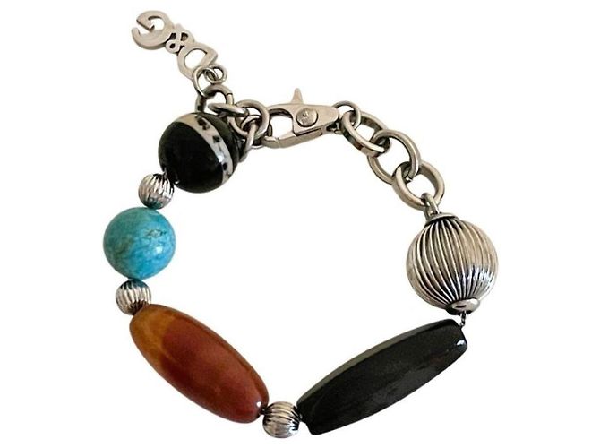 Bracciale Dolce & Gabbana con pietre multicolore Marrone Nero Metallico Turchese