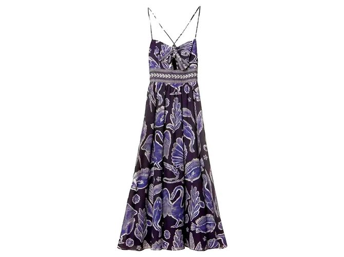 Autre Marque Ancient Kallos Hellas Resort Wear Mythologia Maxikleid Weiß Dunkelblau