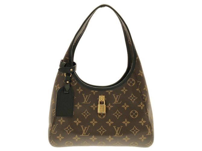 Bolso de hombro Louis Vuitton Monogram The Drop PM Castaño Negro Monograma