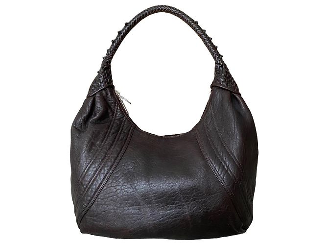 Fendi Borsa Hobo in Pelle Marrone