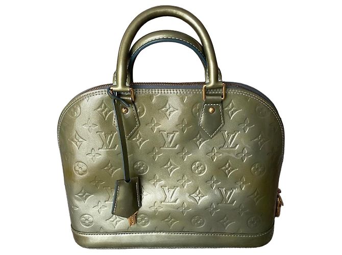 Louis Vuitton Alma Cuir Verni Vert Kaki
