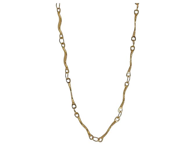 Autre Marque Wavy Link Halskette in Goldton aus Edelstahl Golden