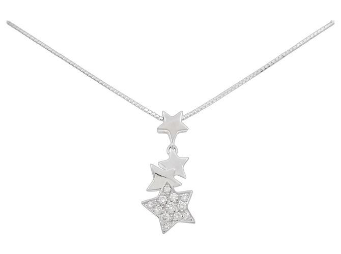 Autre Marque K18WG Diamant Halskette Silber