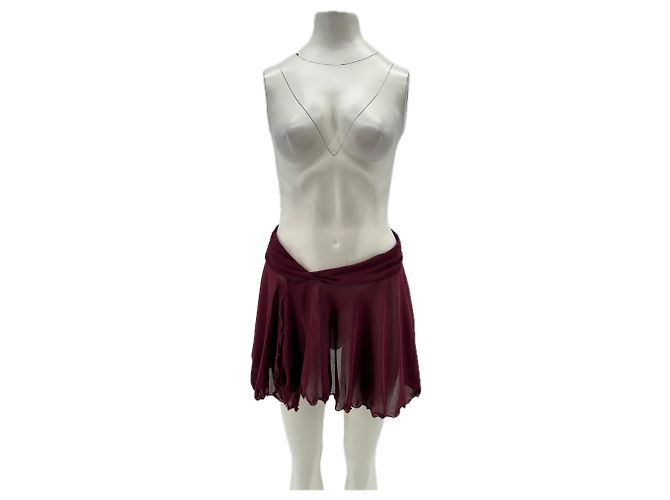 Free People Minifalda de tul granate Burdeos