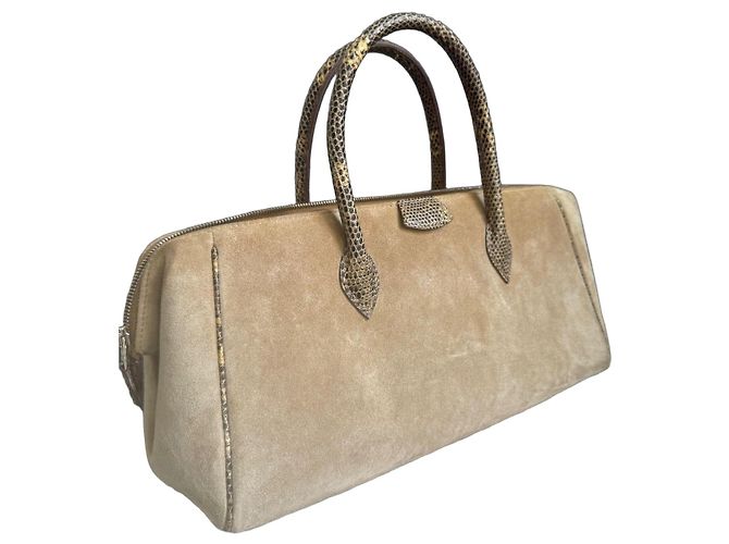 Borsa Hermès Bombay Paris 27 in Doblis e Lucertola Salvatore Beige