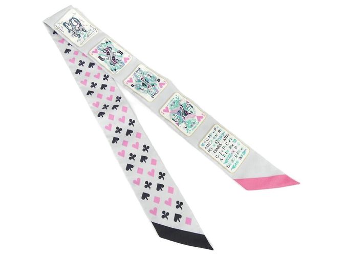 Hermès Hermes JEU DE CARTES Twilly Scarf Marrone Nero
