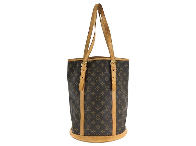 Bolsa de ombro Louis Vuitton Monogram Bucket GM Marrom