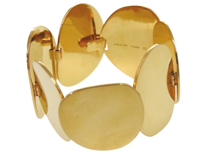Céline Pulsera rígida de metal dorado Celine FCA2294