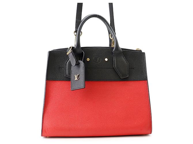 Borsa Louis Vuitton City Steamer PM Nero Rosso
