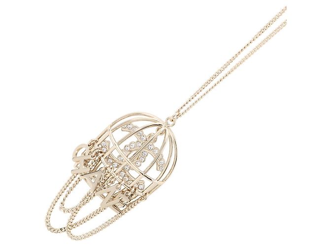 Colar com design Birdcage Chanel Dourado