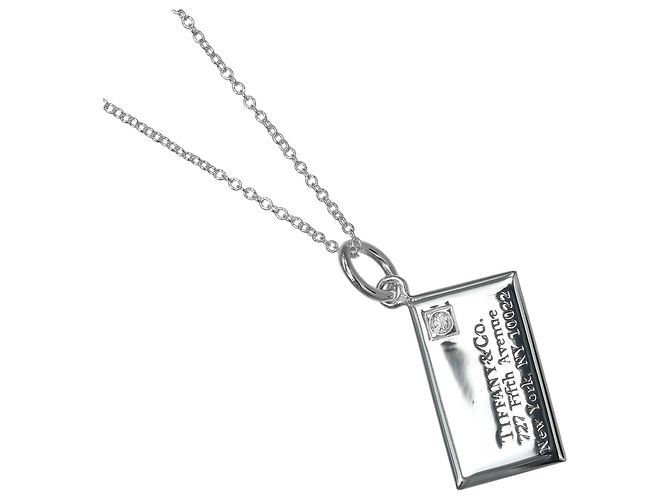 Tiffany & Co. Briefumschlag-Buchstaben-Halskette Silber