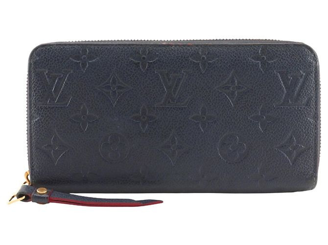 Zippy Louis Vuitton Monogram Empreinte Long Wallet Red Navy blue