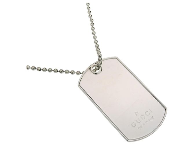 Collar de placa para perro Gucci Plata