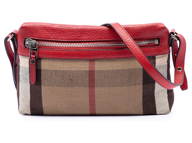 Burberry Bolsa transversal Farley em lona Mega Check marrom Small