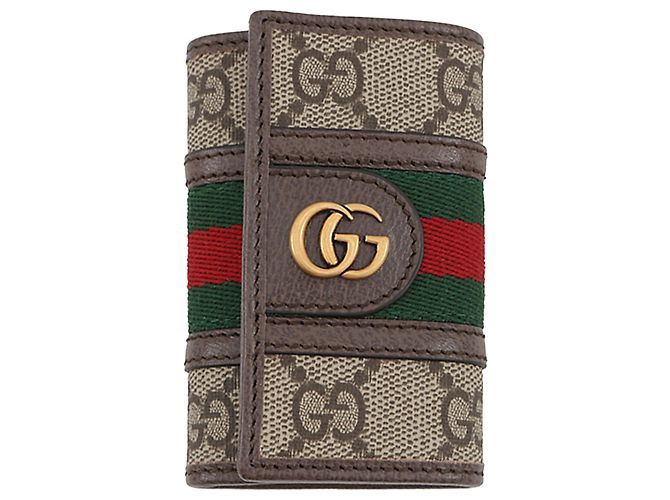 Gucci Beige GG Supreme Web Ophidia Key Case