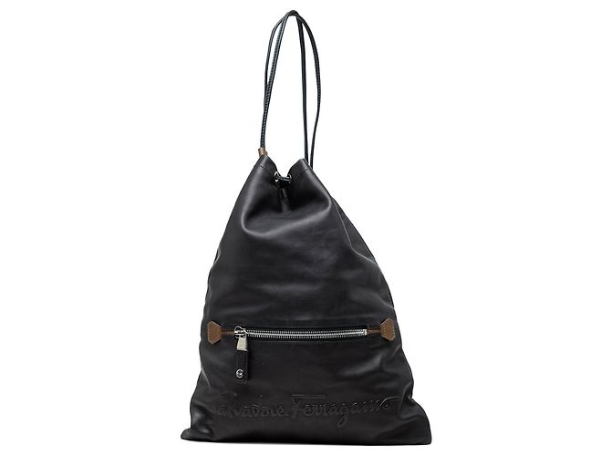 Salvatore Ferragamo Ferragamo Kentucky Rucksack aus schwarzem Leder