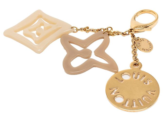 Charm per borsa Tahitienne in resina e placcato oro marrone Louis Vuitton