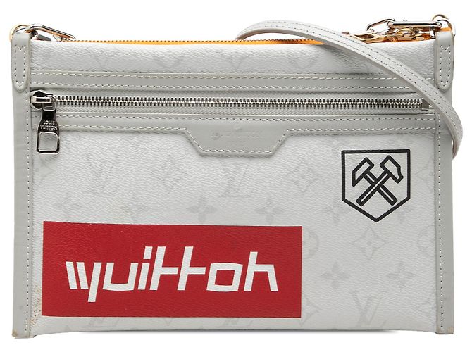 Louis Vuitton Gray Monogram Antartica Double Flat Messenger Marron Gris