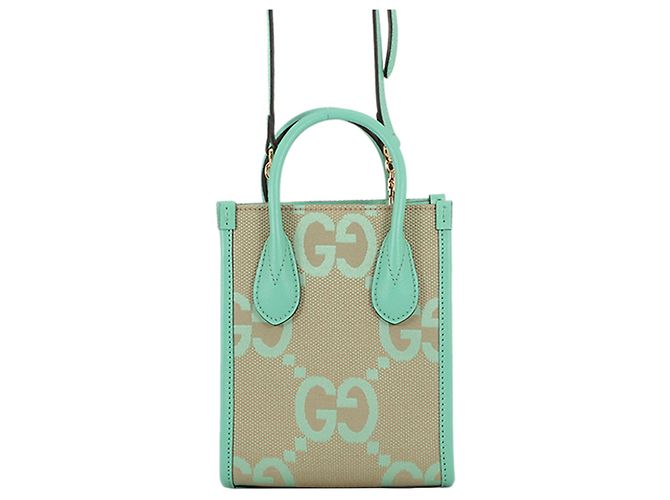 Borsa Satchel Gucci Beige Mini Jumbo GG Canvas Interlocking G