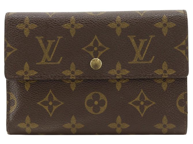 Cartera tríptico Louis Vuitton en lona Monogram marrón Castaño