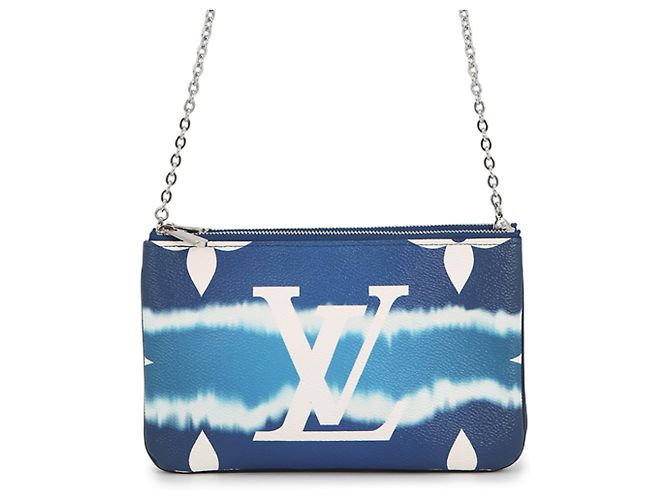 Louis Vuitton LV Escale Pochette Double Zip Handtasche Blau