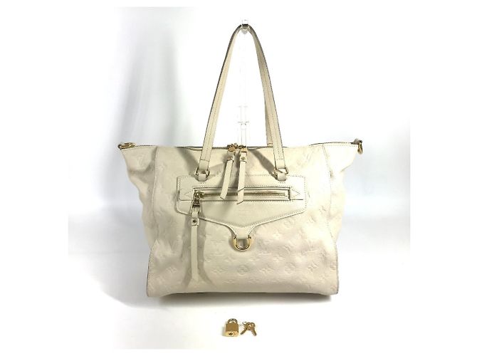 Louis Vuitton Monogram Empreinte Lumineuse PM Tote Bag Weiß