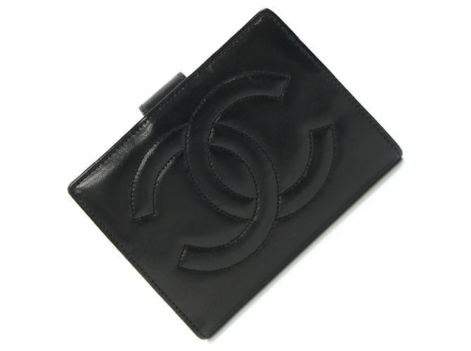 Chanel Black Lambskin Bi-Fold Wallet