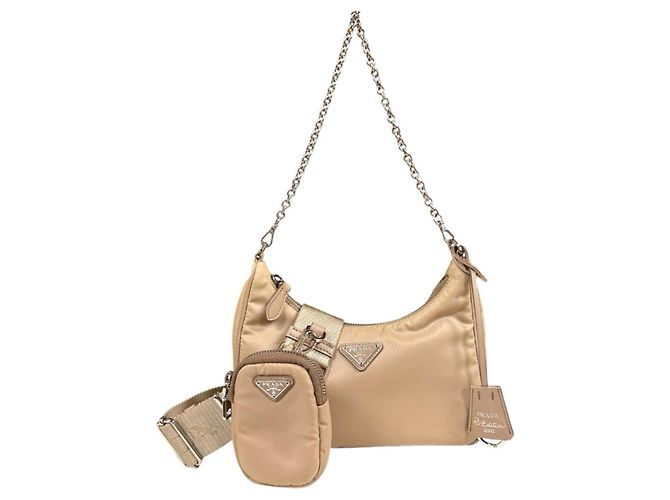 Borsa a tracolla Prada Re-Edition 2005 Beige