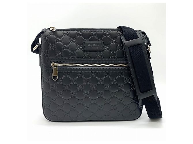 Borsa a tracolla in pelle nera Gucci 406410 Nero