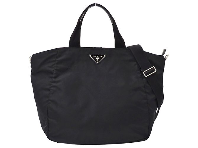 Bolso Tote de Nylon Negro Prada