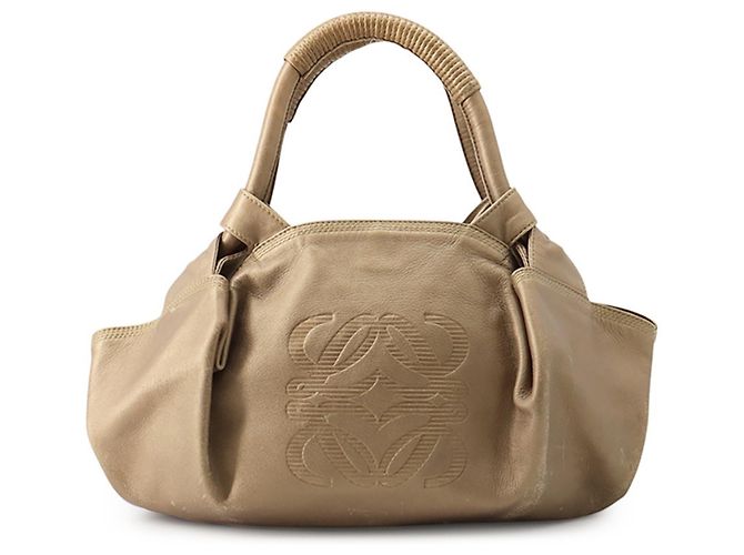 Sac à main en cuir Loewe Anagram Marron