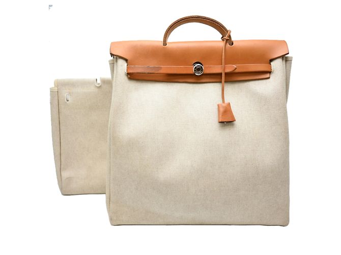 Hermès Bolsa Hermes Herbag MM Bege