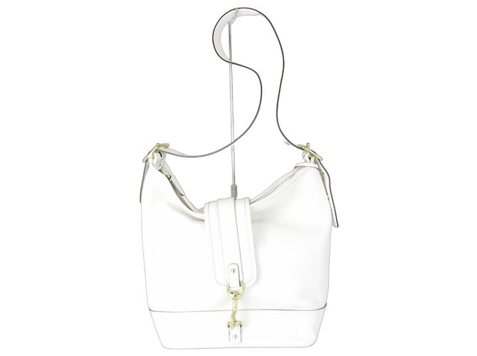 Bolsa de Ombro COACH White Tassel Charm Branco