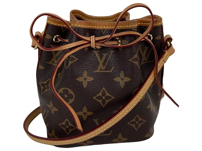 Borsa a tracolla Louis Vuitton Monogram Nano Noe Marrone