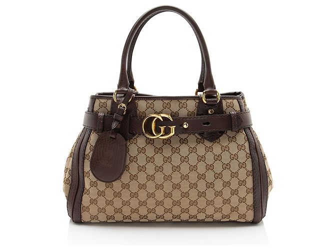 Tote Medium Gucci GG Canvas Marrom Bege