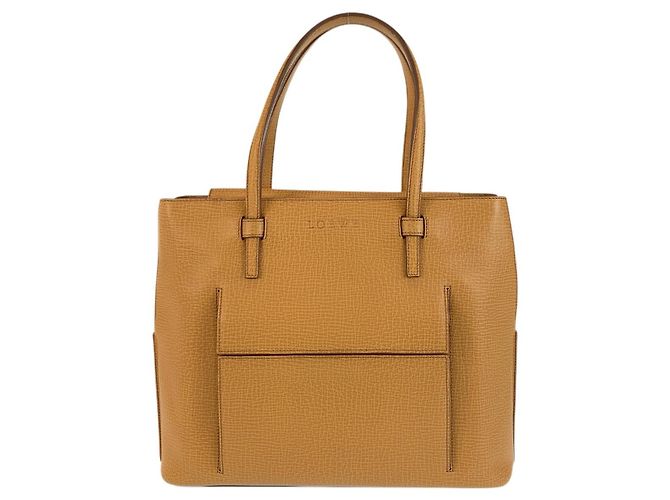 Bolsa Tote de Couro Loewe Marrom Bege