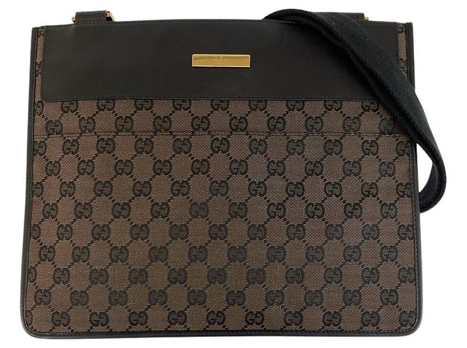 Sac à bandoulière Gucci GG Canvas et cuir Marron