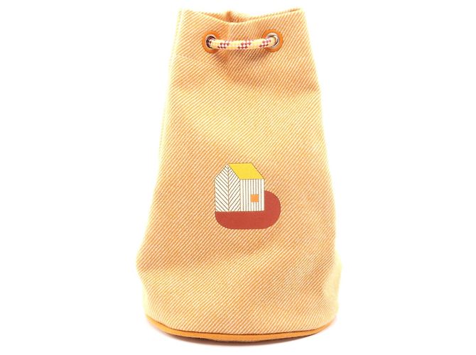 Bolsa duffle de lã Hermès Epopee Laranja