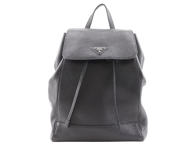 Prada 1BZ007 Calf 2way Backpack Black