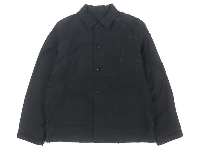 Giacca in cotone Sacai con patch ricamato in moleskine Nero