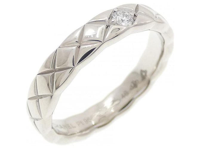 Anello Chanel Coco Crush Medium Band in Platino e Diamante