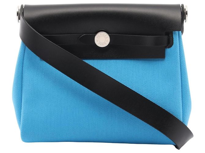 Bolsa de ombro Hermès Herbag Zip Mini Preto Azul